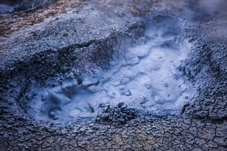 Sol de manana hot mud in sud Lipez reserva Eduardo Avaroa, Boliviaの写真素材