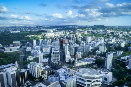 Auckland city center aerial view, New Zealandの写真素材