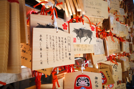 Traditional Emas in Ueno temple, Tokyo, Japanのeditorial素材