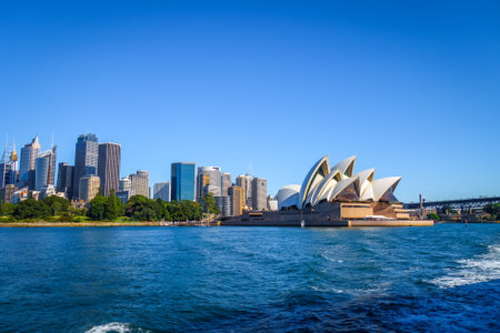 Sydney city center and Opera House panorama, Australiaのeditorial素材