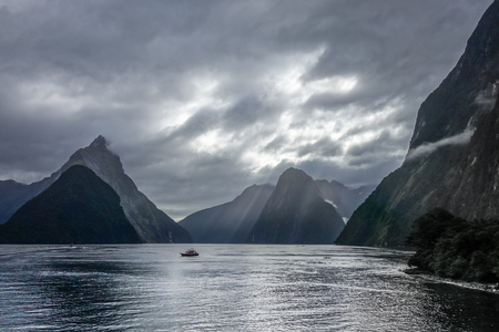 Milford Sound, fiordland national park in New Zealandの写真素材