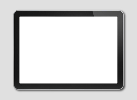 Horizontal Digital tablet pc, smartphone mockup template. Isolated on greyの写真素材