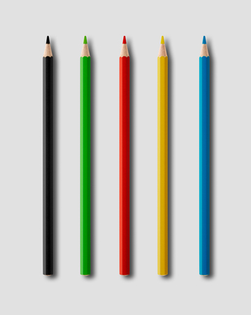 Coulouring pencils mockup isolated on grey backgroundの写真素材