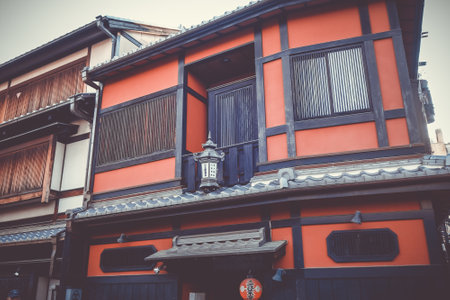 Traditional japanese houses in the Gion district, Kyoto, Japanのeditorial素材