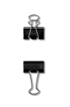 Generic bulldog clips isolated on white backgroundの写真素材