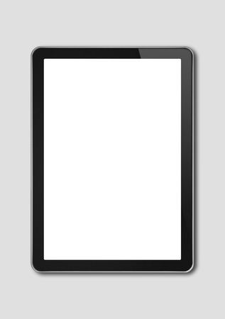 Vertical Digital tablet pc, smartphone mockup template. Isolated on greyの写真素材