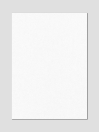 Blank White A4 paper sheet mockup template isolated on grey backgroundの写真素材