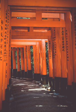Fushimi Inari Taisha torii shrine, Kyoto, Japanのeditorial素材