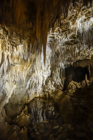 Waitomo rock formations in glowworm caves, New Zealandの写真素材
