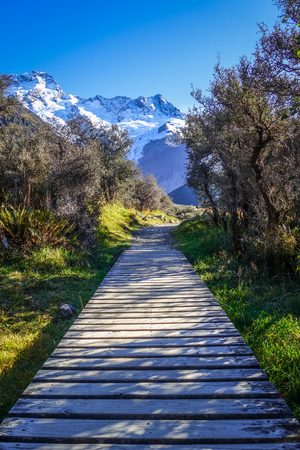 Hooker Valley Track, Aoraki Mount Cook, New Zealandの写真素材