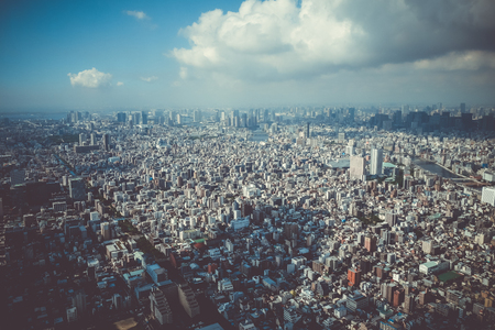 Tokyo city skyline panorama aerial view, Japanの写真素材