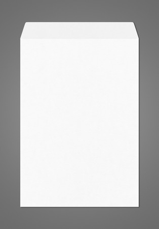 Large A4 white enveloppe mockup template isolated on dark grey backgroundの写真素材