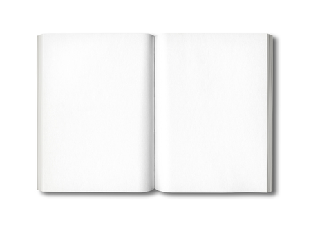 Open book isolated on a white backgroundの写真素材