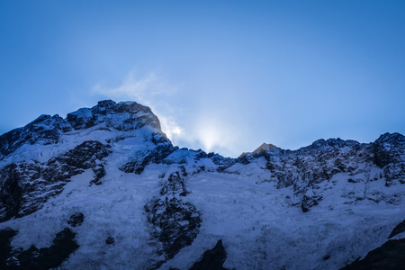 Glacier in Hooker Valley, Aoraki Mount Cook, New Zealandの写真素材
