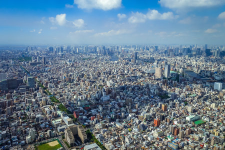 Tokyo city skyline panorama aerial view, Japanのeditorial素材