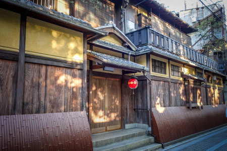 Traditional japanese houses in the Gion district, Kyoto, Japanのeditorial素材