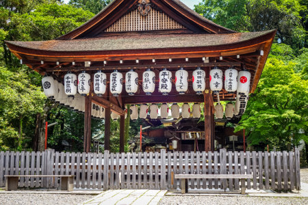 Wooden building in shoren-in temple garden, Kyoto, Japanのeditorial素材
