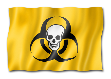 Biohazard death flag, three dimensional render, isolated on whiteの写真素材