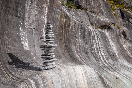 Cairn near Franz Josef Glacier, New Zealand mountainsの写真素材