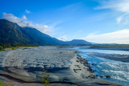 River in moutains. New Zealand Alpsの写真素材