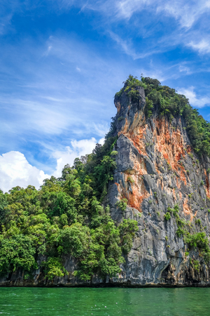 Phang Nga Bay limestone cliffs in Thailandの写真素材