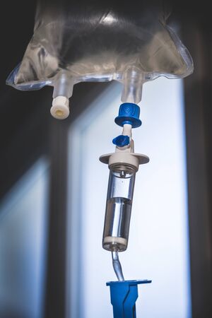 Intravenous infusion drip equipment in hospital