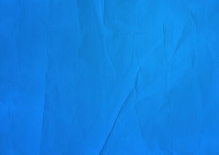Old blue crumpled paper texture background. Wallpaperの写真素材