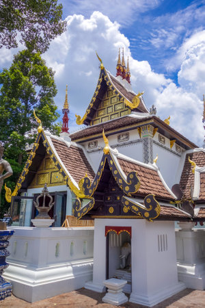 Wat Chedi Luang temple buildings in Chiang Mai, Thailandのeditorial素材