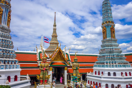 Grand Palace complex landmark in Bangkok, Thailandのeditorial素材