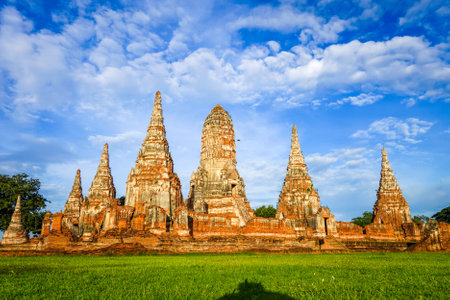 Wat Chaiwatthanaram buddhist temple in Ayutthaya, Thailandのeditorial素材