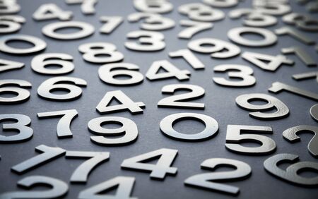 Mathematics background made with solid numbers - Closeup viewの写真素材