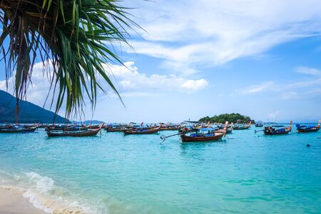 Sunrise beach, tropical paradise in Koh Lipe, Thailandの写真素材