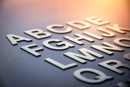 Alphabet made with solid letters. closeup viewの写真素材