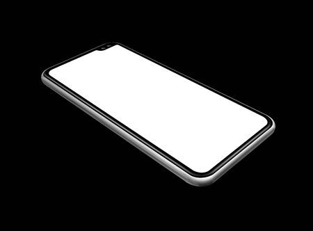 All-screen digital blank smartphone mockup isolated on black. 3D renderの写真素材