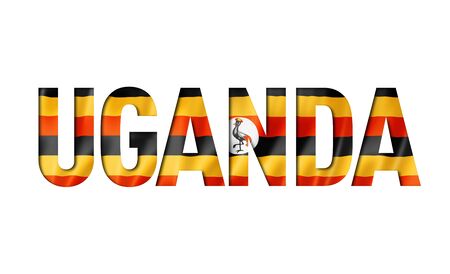 ugandan flag text font. uganda symbol backgroundの写真素材
