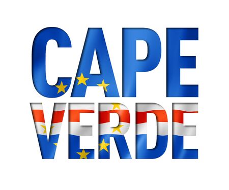 Cape Verde flag text font. National symbol backgroundの写真素材