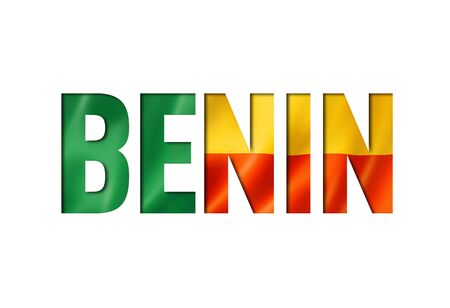 benin flag text font. nation symbol backgroundの写真素材