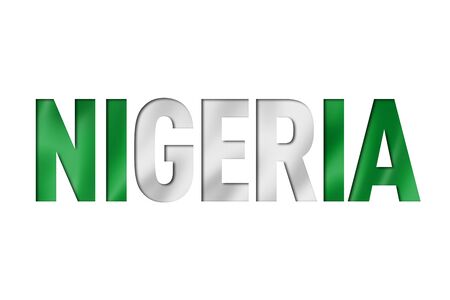 nigerian flag text font. nigeria symbol backgroundの写真素材