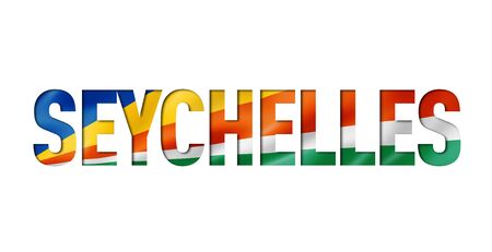 seychelles flag text font. nation symbol backgroundの写真素材
