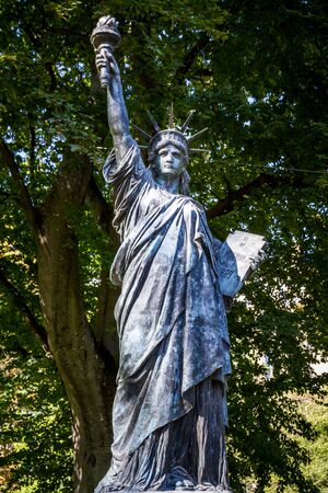 The statue of liberty in Luxembourg Gardens, Paris, Franceの写真素材