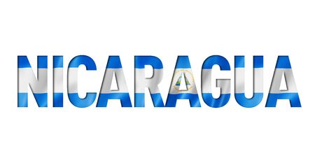 nicaragua flag text font. nation symbol backgroundの写真素材