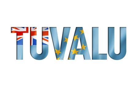 tuvalu flag text font. nation symbol backgroundの写真素材