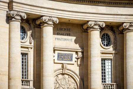 PARIS/FRANCE - September 19, 2019 : Faculty of Law on the Pantheon Squareのeditorial素材