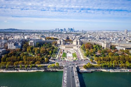 Aerial city view from Eiffel Tower, Paris, Franceの写真素材