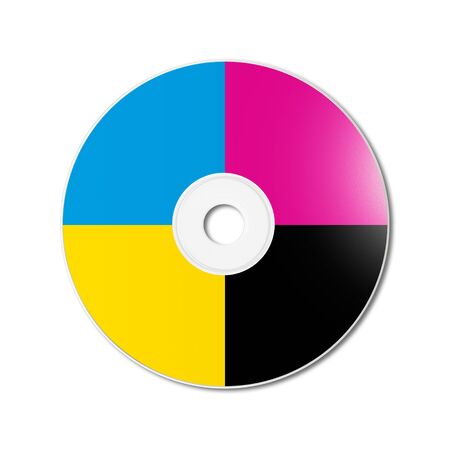 CMYK CD - DVD isolated on white background - mockup illustration