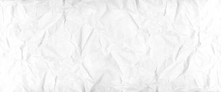 White crumpled paper texture background. Vintage banner wallpaperの写真素材