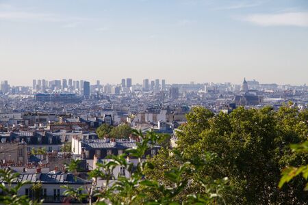 Aerial view of Paris from the Butte Montmartre, Franceの写真素材