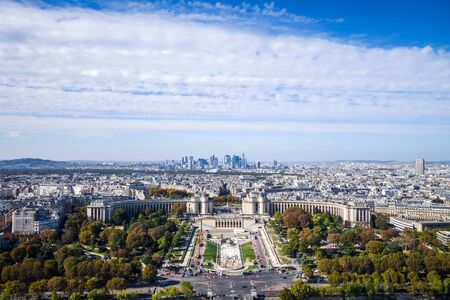 Aerial city view from Eiffel Tower, Paris, Franceの写真素材