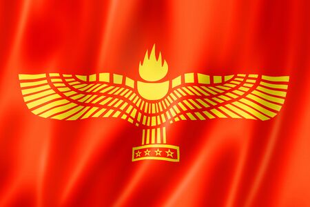 Syriac-Aramaic People ethnic flag. 3D illustrationの写真素材