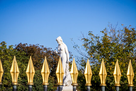 The Nymph statue in Tuileries Garden entrance gate, Paris, Franceのeditorial素材